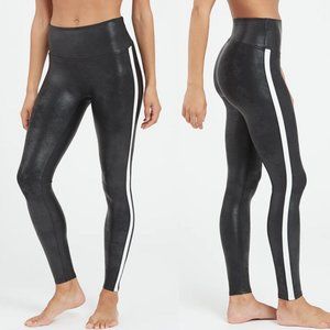 Spanx Faux Leather Side Stripe Leggings